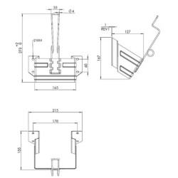 Soporte Galvanizado 46 para Cuña de ruedas, utilizado para almacenar de forma segura las cuña de ruedas.