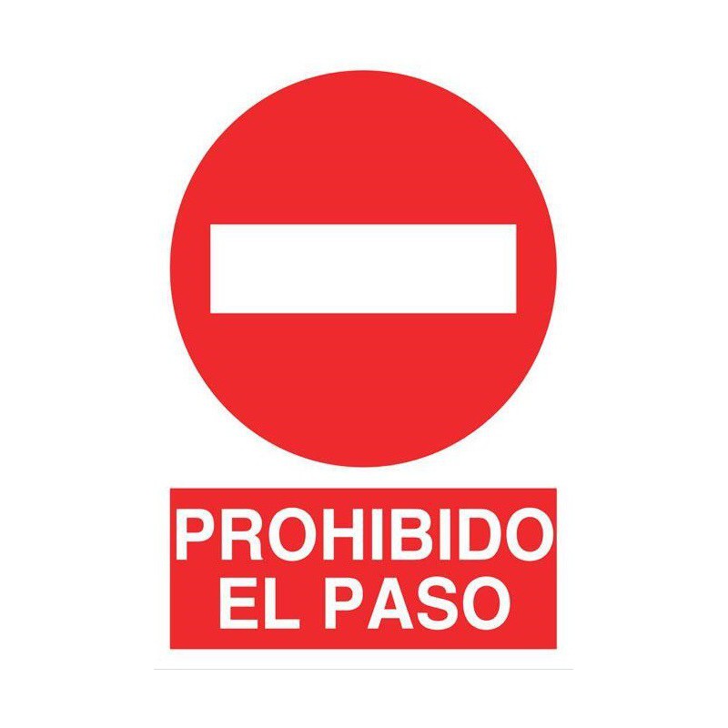Señal de poliestireno de prohibido el paso de 297 x210 mm