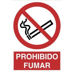 Señal de poliestireno de prohibido fumar de 297 x210 mm