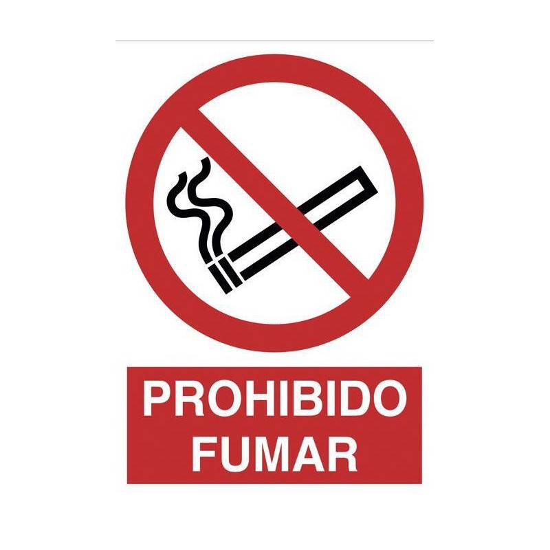 Señal de poliestireno de prohibido fumar de 297 x210 mm