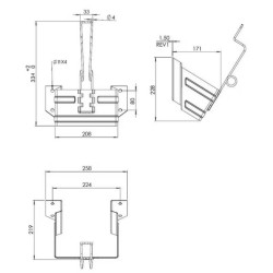 Soporte Galvanizado 53 para Cuña de ruedas, utilizado para almacenar de forma segura las cuña de ruedas.