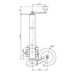 Rueda Jockey Abatible para remolque y caravana de 1.000 - 1.3000 kg
