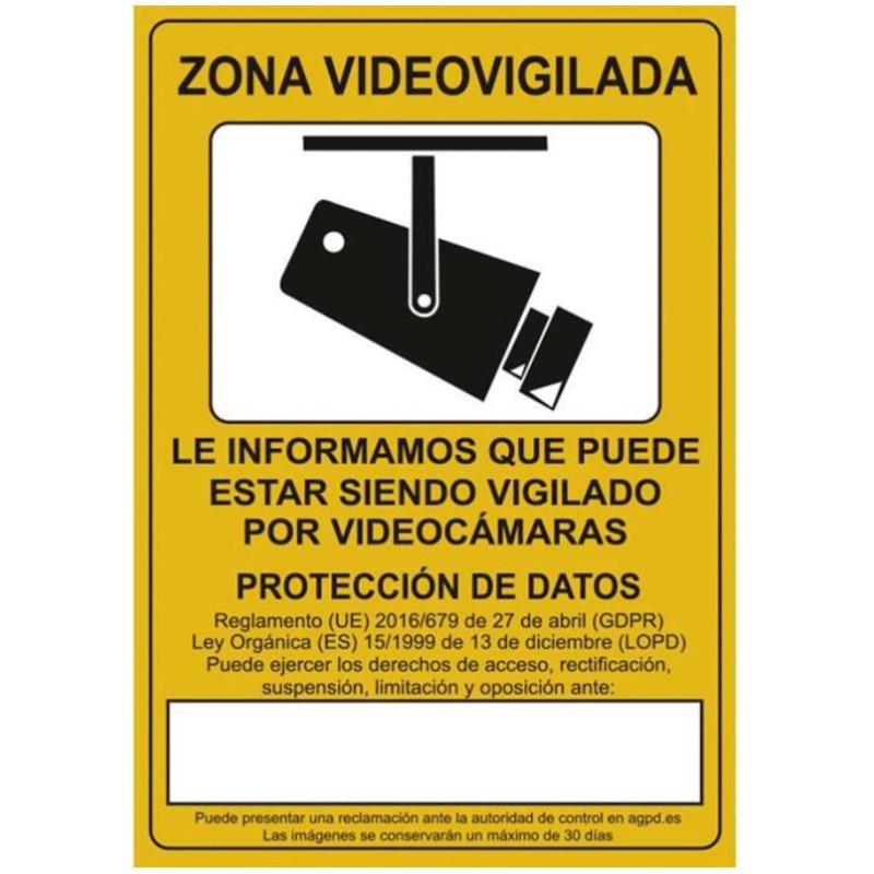 PLACA VIDEOVIGILANCIA 297 X 210 MM