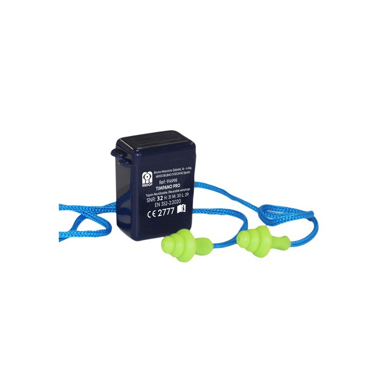 Tapon auditivo hipoalergenico SNR 32 dB con cordon