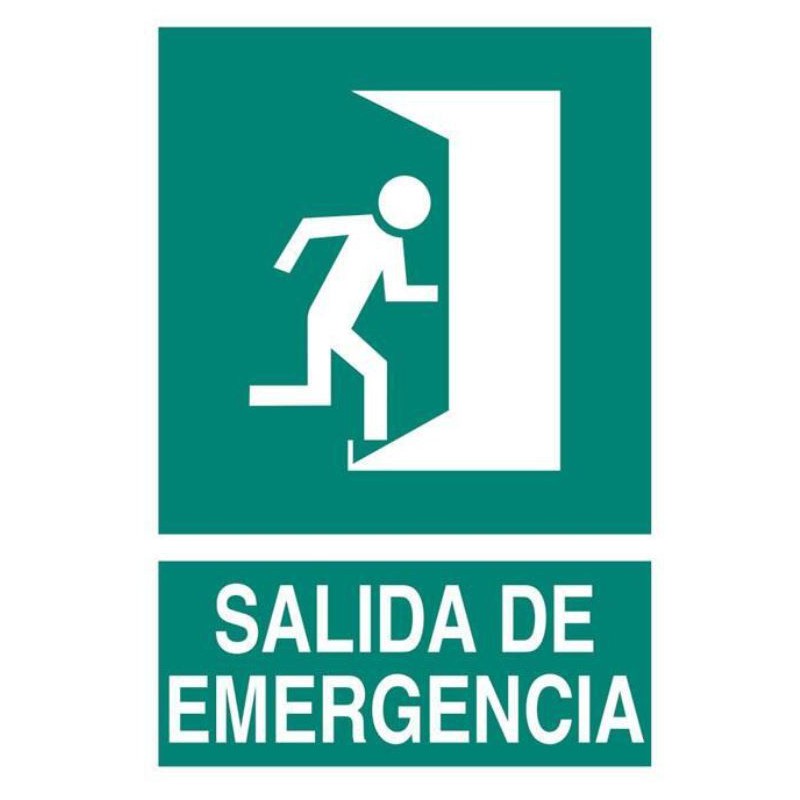 PLACA LUMINISCENTE SALIDA EMERGENCIA DERECHA 297 X 210 mm
