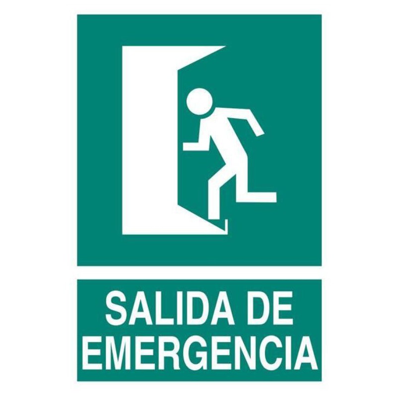 PLACA LUMINISCENTE SALIDA EMERGENCIA IZQUIERDAS 297  X 210 mm
