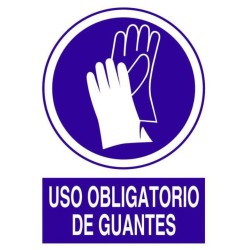 SEÑAL USO OBLIGATORIO DE GUANTES 297 X 210 mm