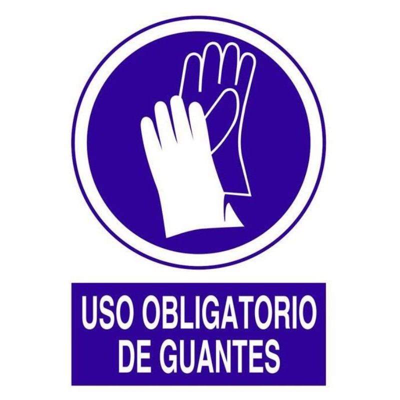 SEÑAL USO OBLIGATORIO DE GUANTES 297 X 210 mm