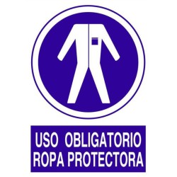 SEÑAL USO OBLIGATORIO ROPA PROTECTORA 297 X 210 mm