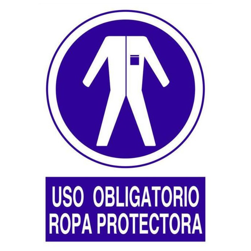 SEÑAL USO OBLIGATORIO ROPA PROTECTORA 297 X 210 mm