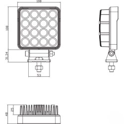 FARO TRABAJO LED CUADRADO 25W 3040 lm