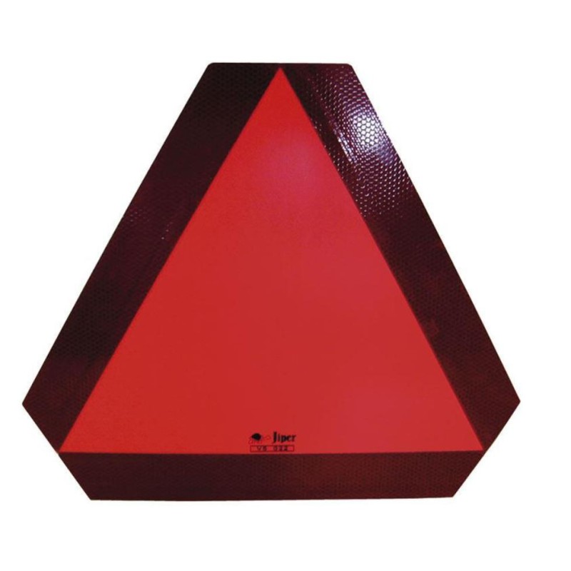 Placa V-5 Vehículo Lento Homologada | Señal Reflectante Triangular para Tractores y Maquinaria Agrícola