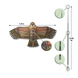Espantapájaros Halcón Volador  - Mástil 3.7m